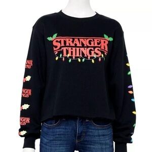 Stranger Things Sweatshirt Shirt Netflix Christmas Lights Ugly Tacky Licensed L